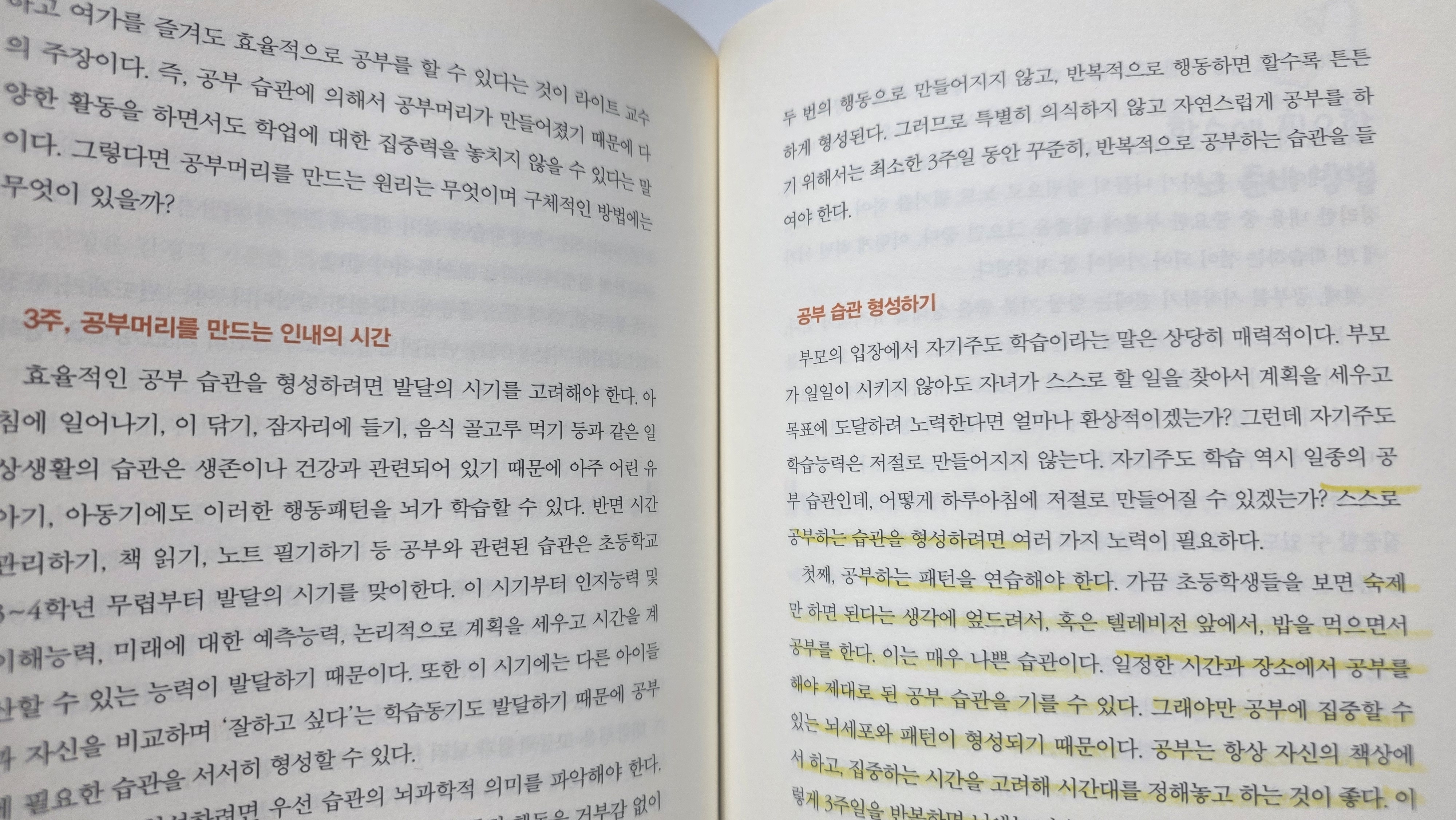 공부머리를 만드는 인내의 시간, 습관을 형성하자!