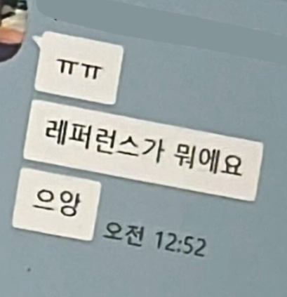 레퍼런스 뜻 카톡