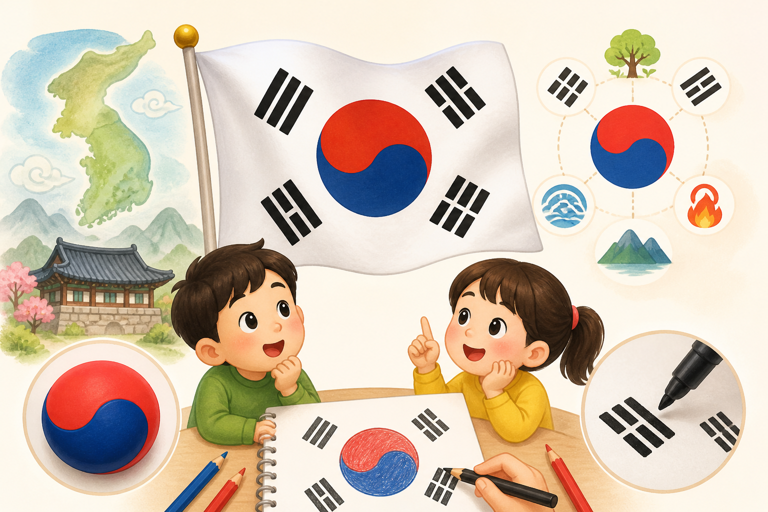 태극기 의미부터 유래, 아이에게 쉽게 설명하는 방법 (+그리기 꿀팁) 관련 사진