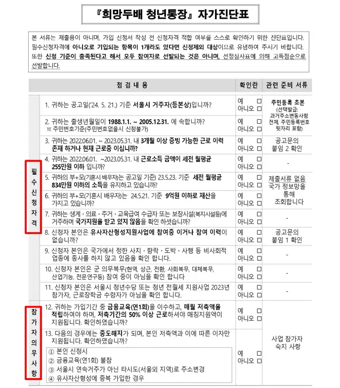 1-서울시-희망두배-청년통장-자가진단표