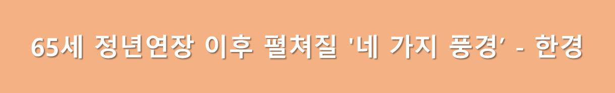 정년연장 이후 예상