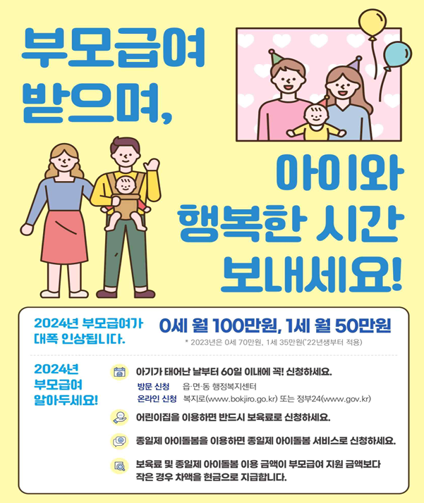 부모급여 100만원 신청방법