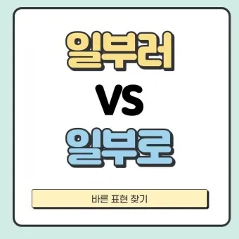 일부러 일부로 맞춤법 뜻 사투리_17