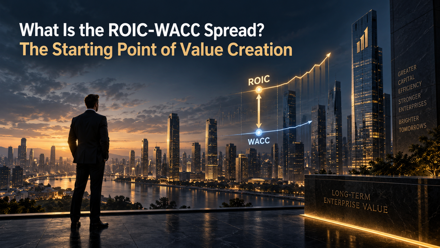 ROIC-WACC spread illustrating capital efficiency and long-term enterprise value creation.