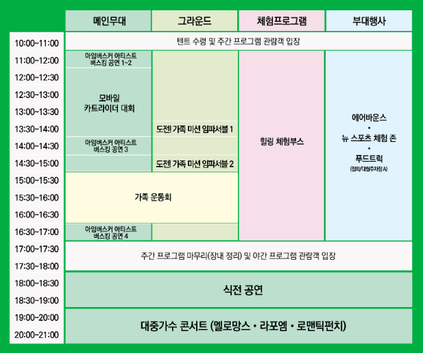 피크닉페스티벌프로그램
