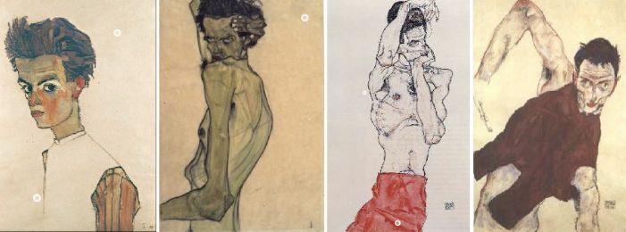 우리가 아는 실레의 화풍 자화상들