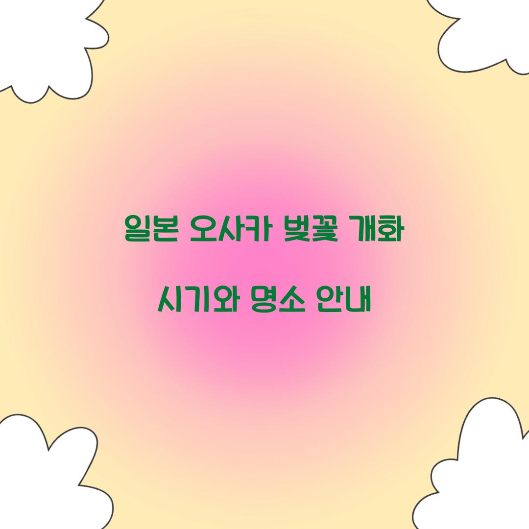 일본 오사카 벚꽃 개화 시기