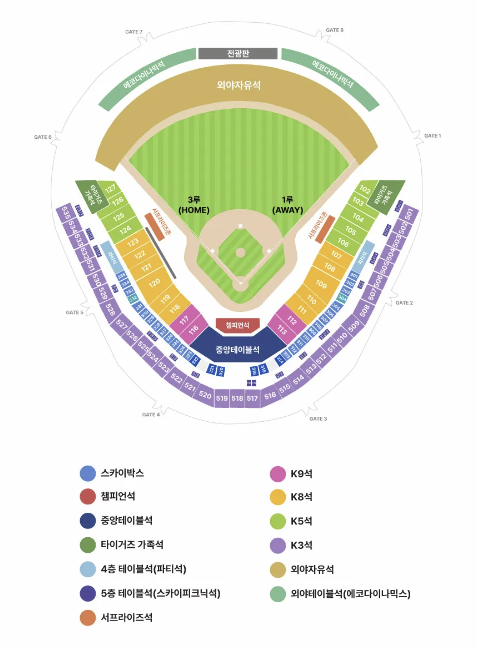 2024한국시리즈-기아-챔피언스필드-좌석표