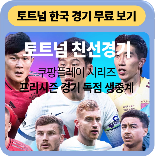 토트넘 프리시즌 일정 및 무료 생중계 보기