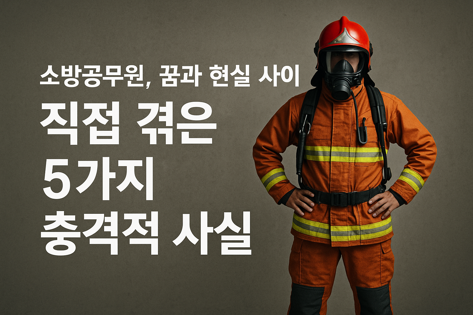 소방공무원-꿈과-현실-사이-직접-겪은-5가지-충격적-사실-소방복과-헬멧을-착용한-소방관이-당당하게-서있는-모습-회색-배경