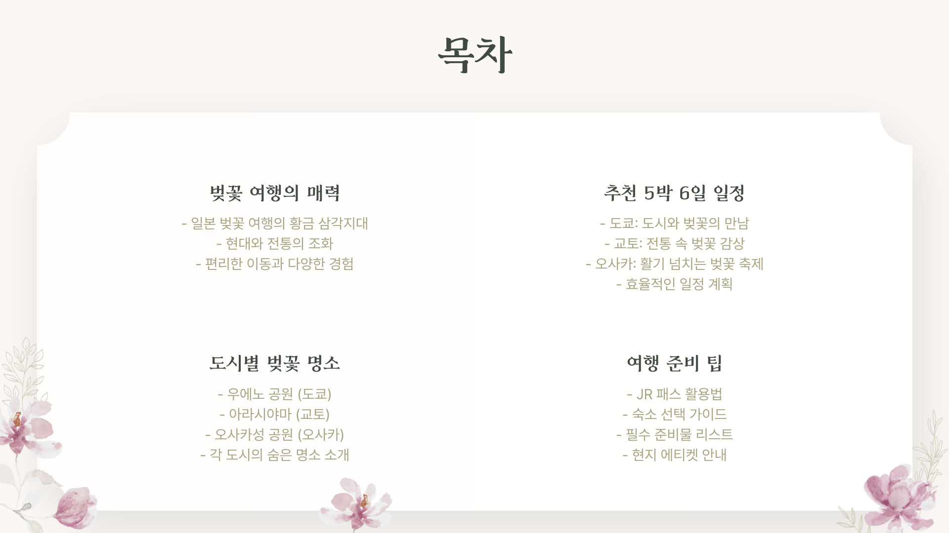 도쿄, 교토, 오사카 벚꽃 여행 일정 완벽 가이드