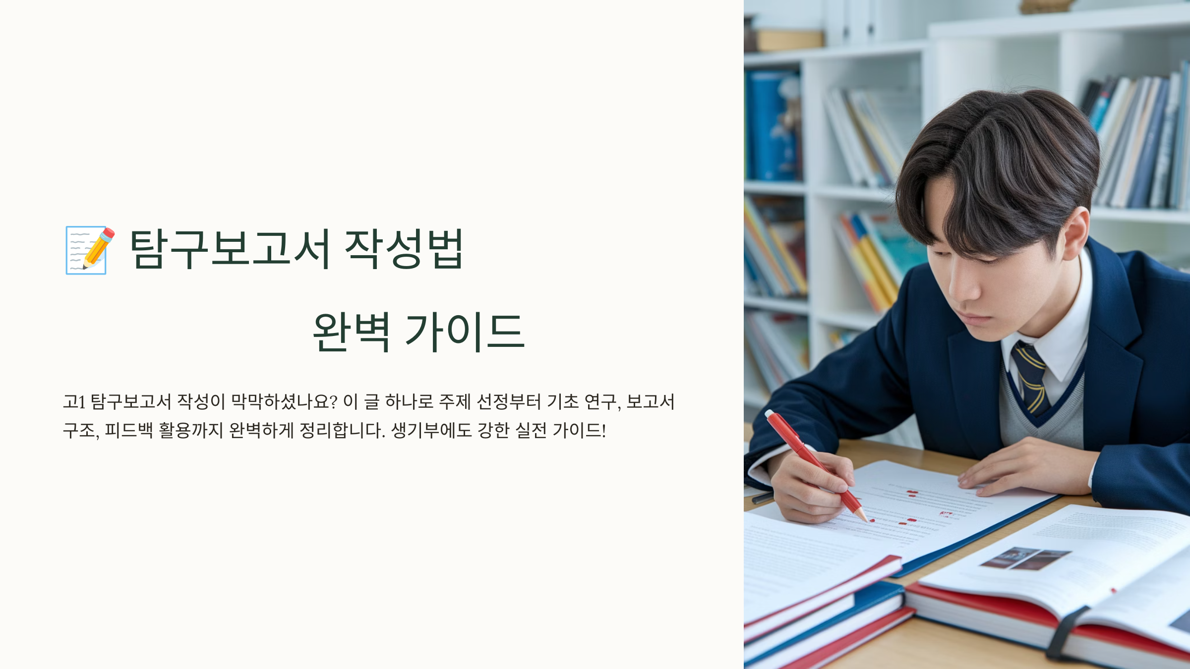 고1 탐구보고서 작성법 완벽 가이드