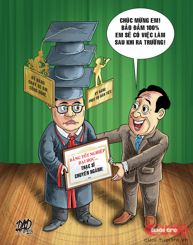 100% 취업률 관련 만평