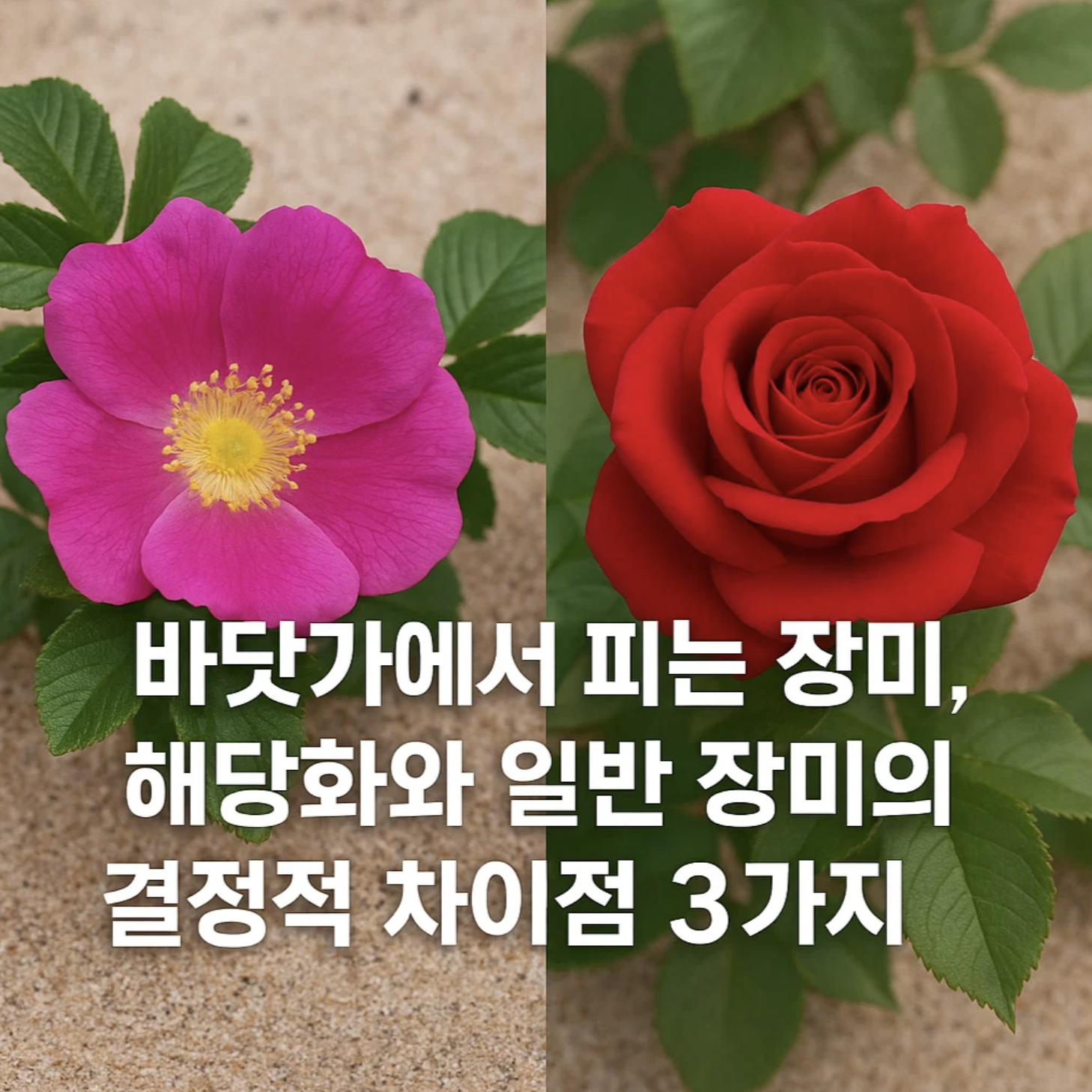 바닷가에서 피는 장미, 해당화와 일반 장미의 결정적 차이점 3가지