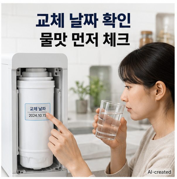 정수기 필터 교체 주기를 넘긴 뒤에도 계속 사용하는 잘못된 관리 상황
