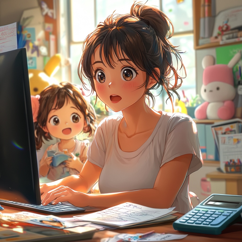 육아 지원금, 해택 찾는 엄마 사진