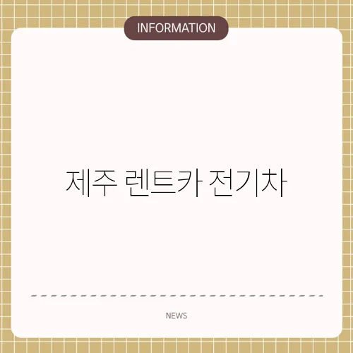 제주 렌트카 전기차