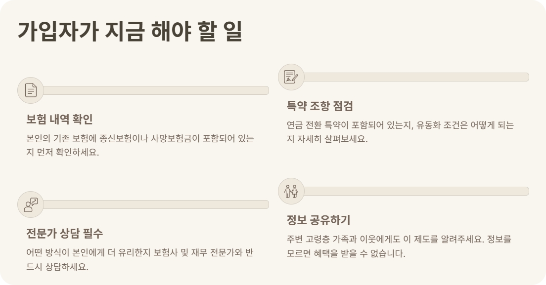사망보험금유동화제도 종신보험 연금전환