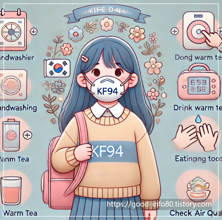 마스크 낀 여학생