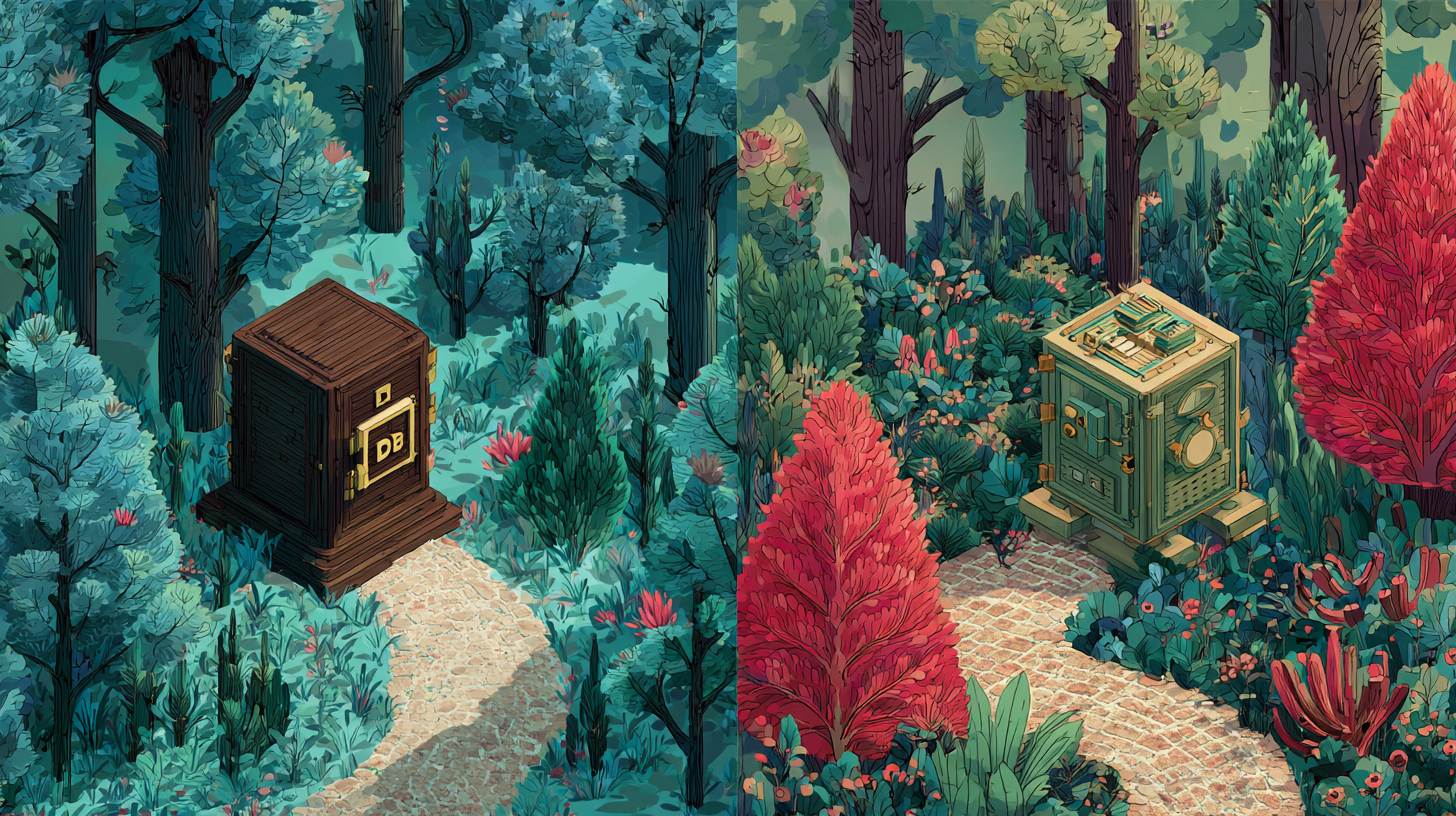 DB형과 DC형 상징화한 이미지 일러스트