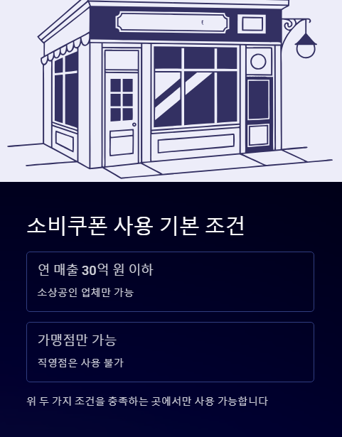 소비쿠폰 사용 기본 조건