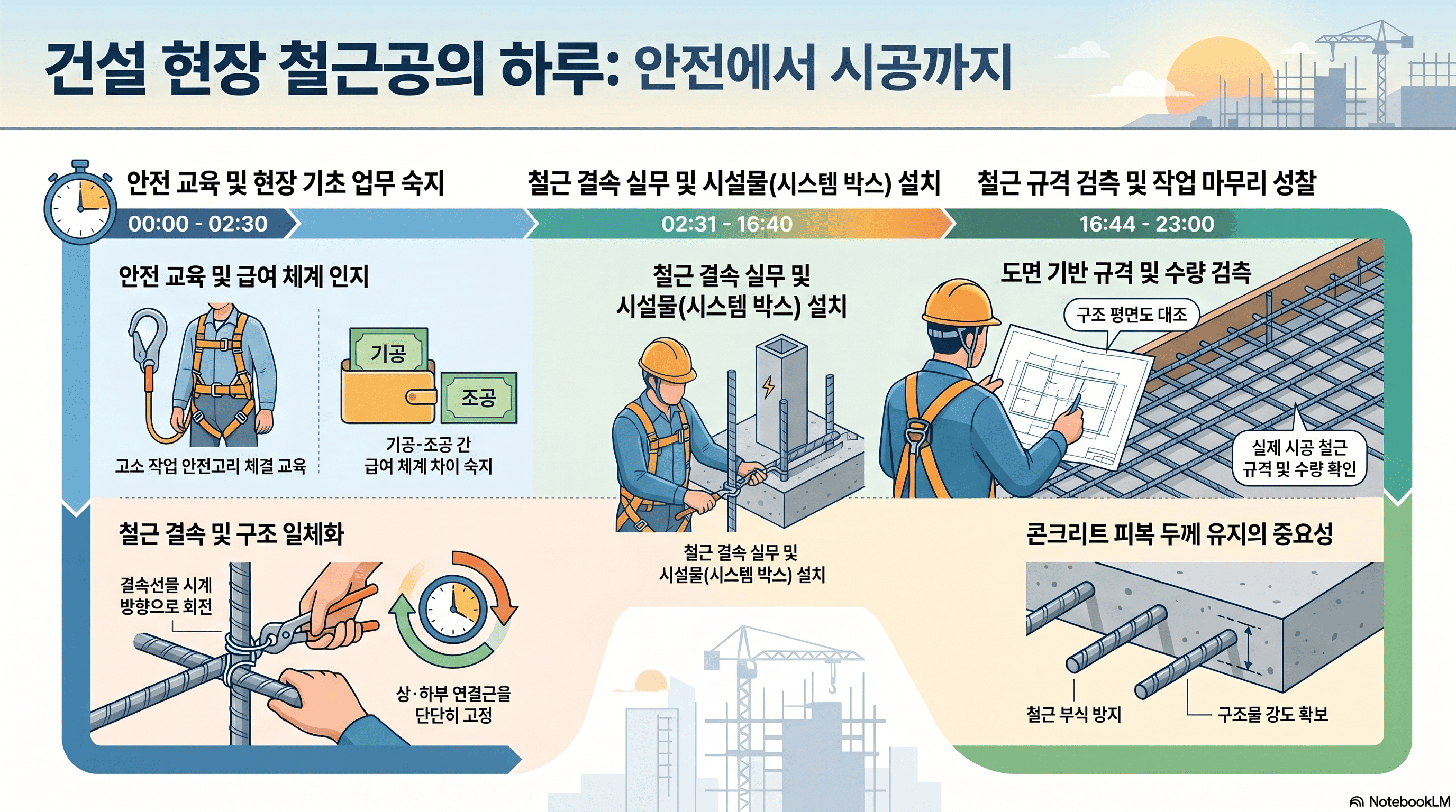 철근공의 일과 (AI 인포그래픽)