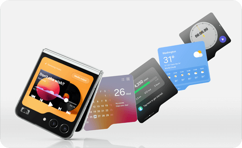 삼성 갤럭시 Z플립5 Z플립6 음악&뮤직 최적화 굿락 커버화면 위젯 활용방법