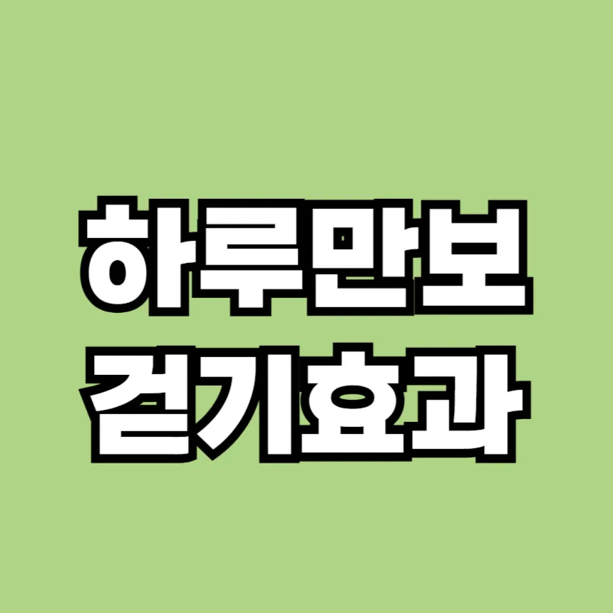 하루 만보 걷기 효과
