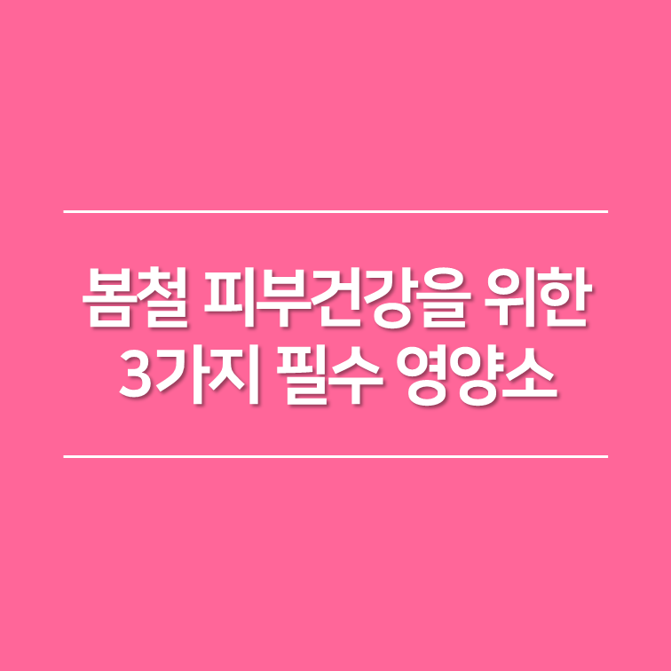 봄철 피부건강을 위한 3가지 필수 영양소