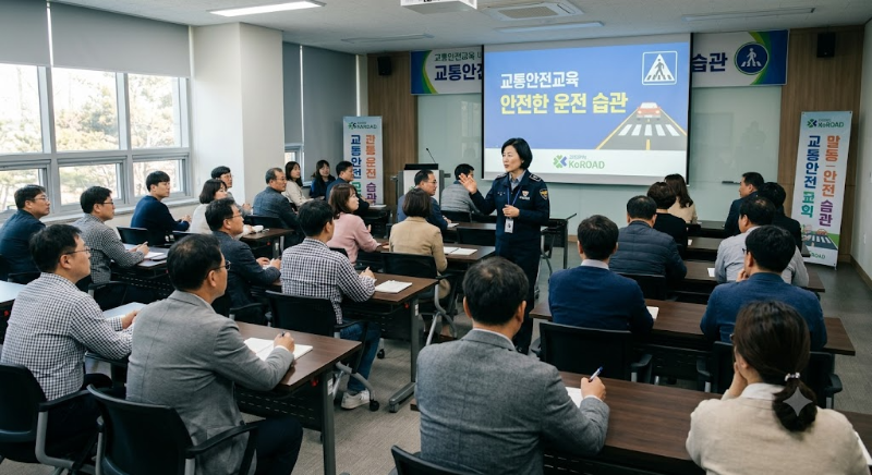 65세 이상 자동차 보험료 할인, 실제로 얼마나 쌀까 - 도로교통공단에서 어르신이 교통안전교육을 받는 모습