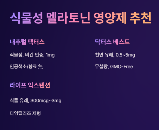 식물성 멜라토닌 영양제 추천