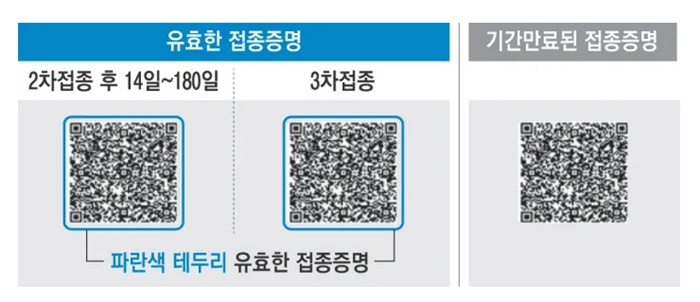 예방접종-파란색테두리-유효한접종증명-예시이미지