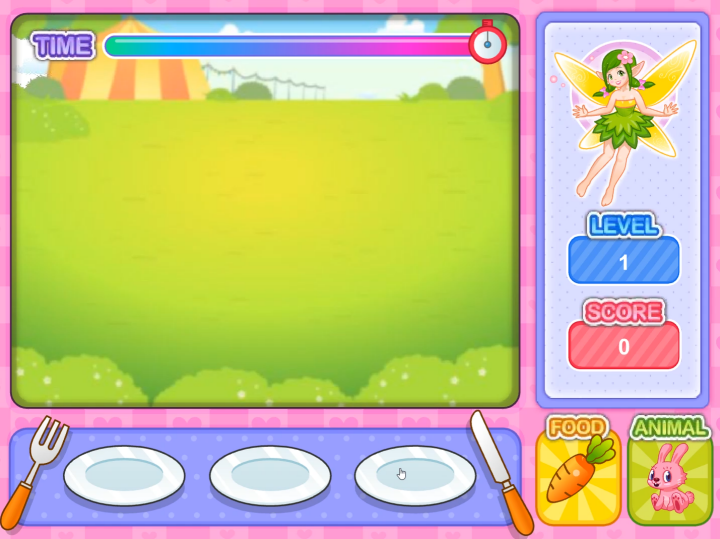 체리의-생일파티-초급-플래시게임-시작-화면