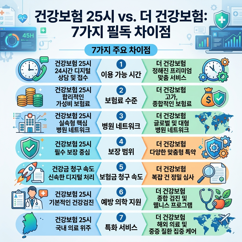 건강보험25시 vs The건강보험, 반드시 알아야 할 7가지 차이점