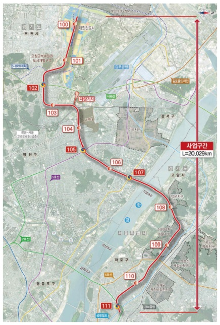 대장홍대선 노선도