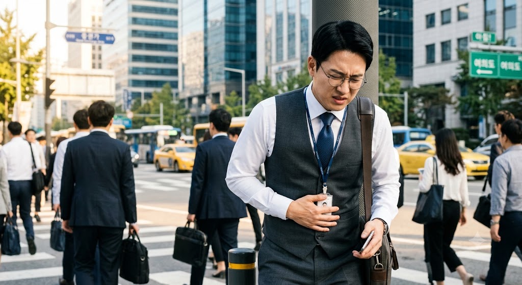 중년 간 건강 신장 건강 복통 피로