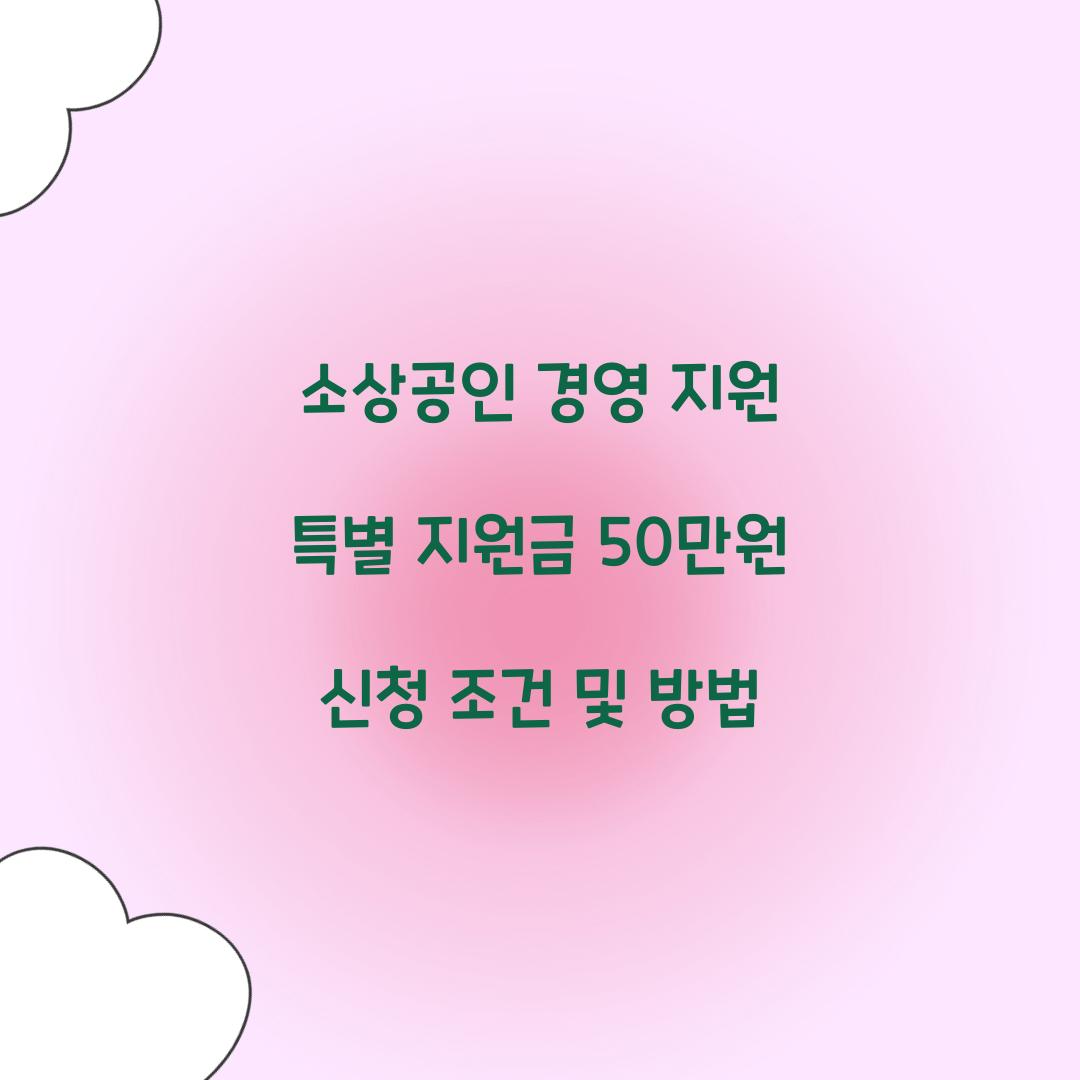 소상공인 경영 지원 특별 지원금 50만원