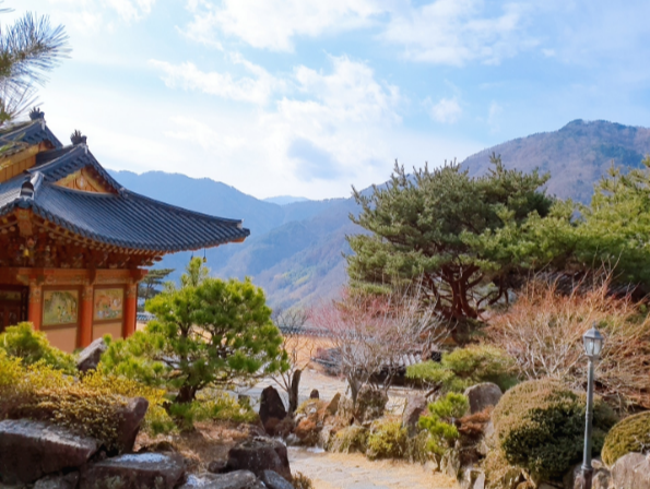 석굴 법당에서 바라본 풍경