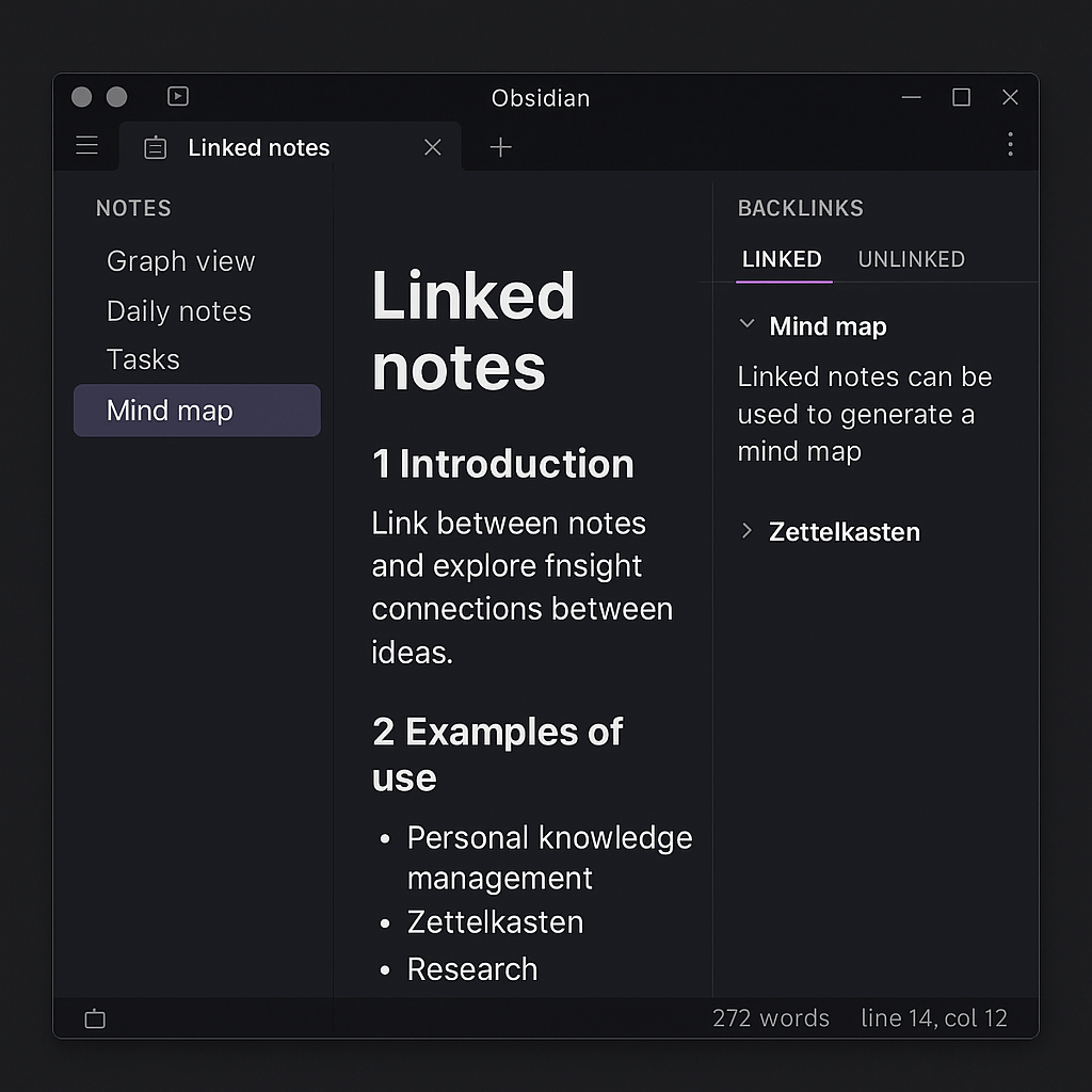 옵시디언 obsidian 스크린 UI 예시 기초 사용법