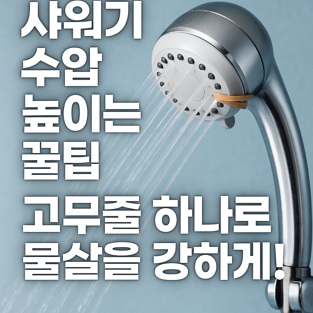 샤워기 수압 높이는 꿀팁 고무줄 하나로 물살을 강하게!