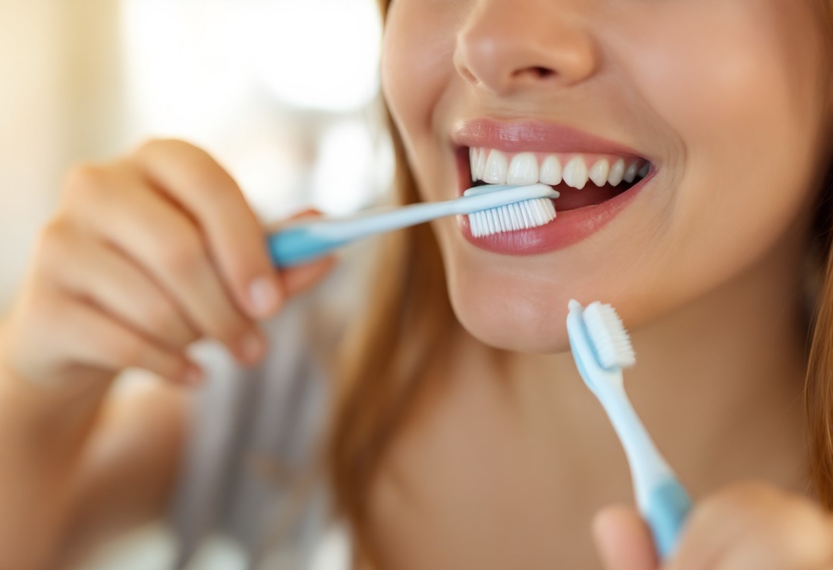 정확한 양치질을 하는 여성, 올바른 구강 관리 습관