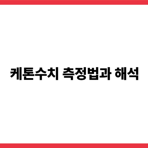 케톤수치 측정법과 해석