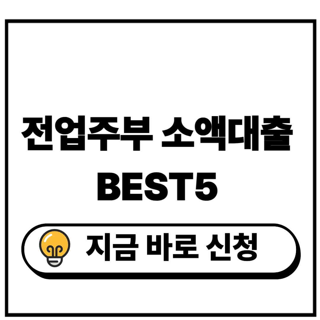 전업주부 쉽게 신청가능한 소액대출 BEST 4