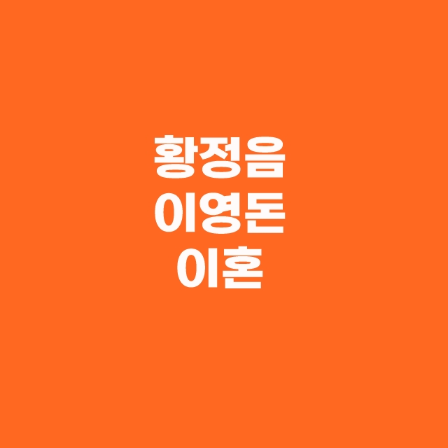 황정음 이영돈 충격적인 불륜 이혼 재산규모 재부각