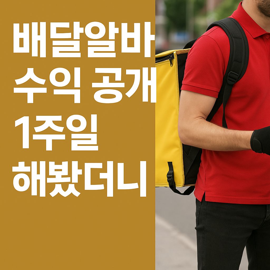 배달알바 수익 공개