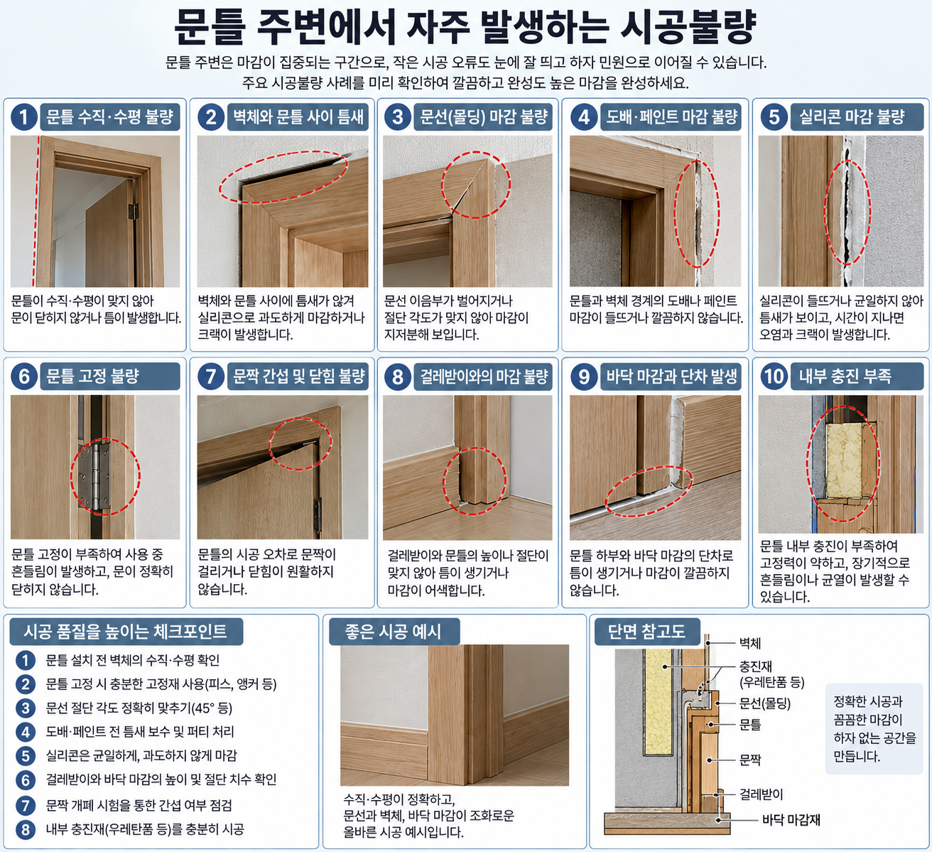 자주 발생하는 시공불량