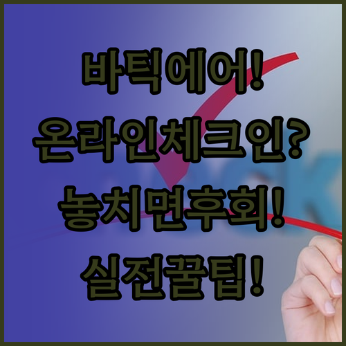 바틱 에어 온라인 체크인, 놓치면 후..