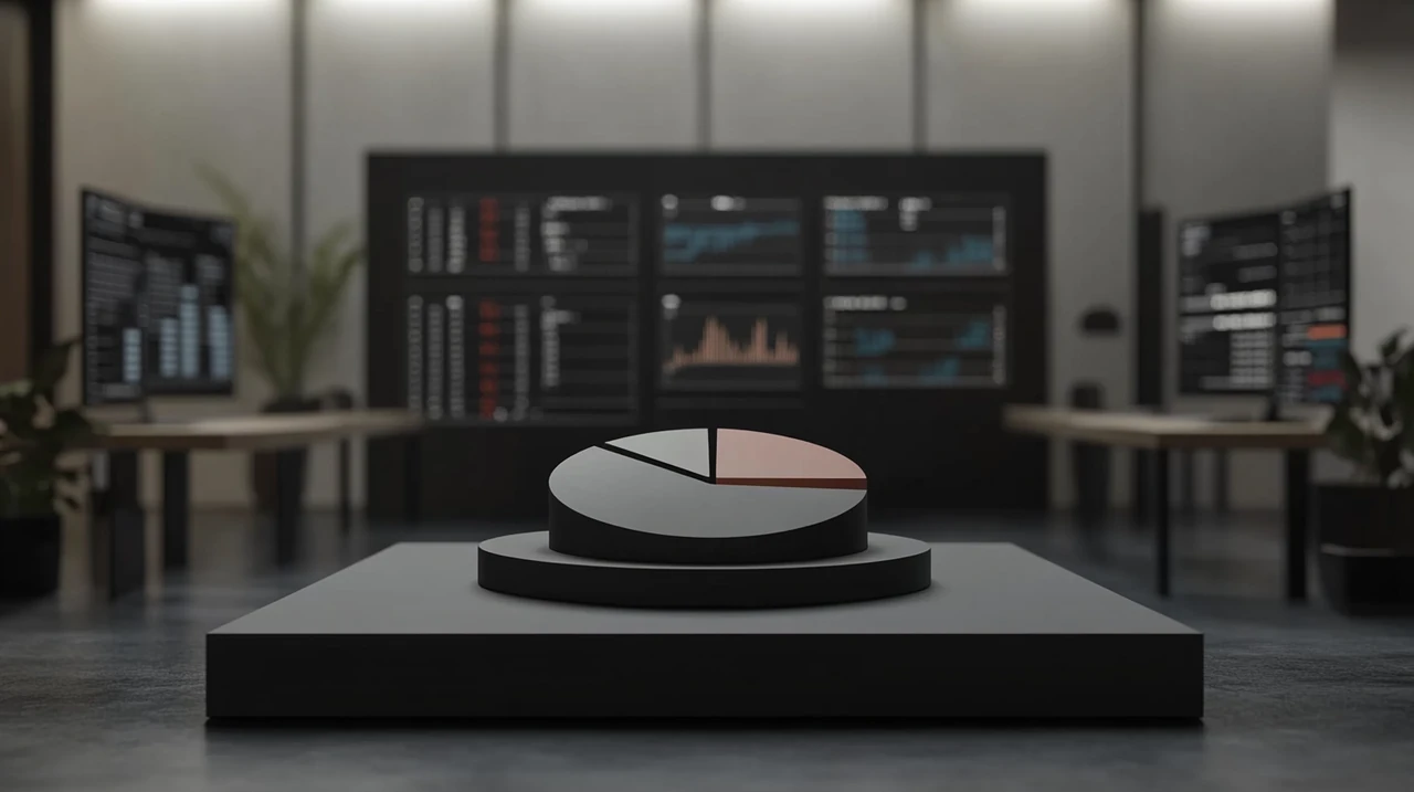 자산 배분을 시각화한 파이 차트, 글로벌 ETF 동향과의 관련성, 혁신적이고 희망적인 금융 분석 환경