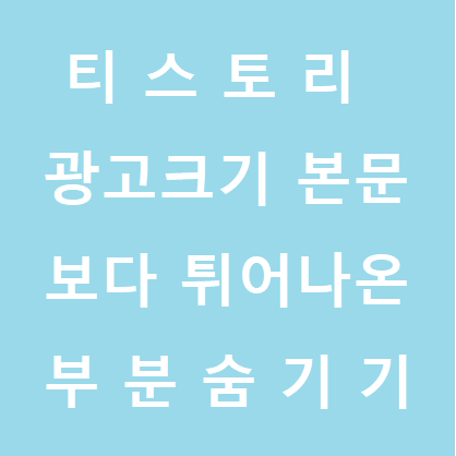 티스토리 광고 본문 보다 튀어나온 영역 정리
