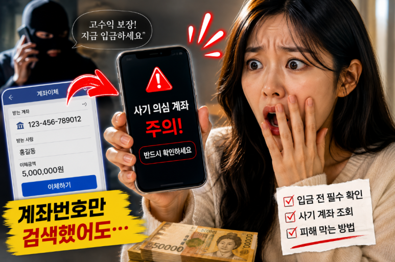 투자사기 피해 예방법, 입금 전 계좌번호 하나만 검색했어도 막을 수 있었다